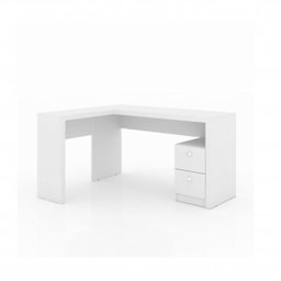 Kit 3 Peças com 1 Mesa para Escritório em L, Estante Livreiro e Estante 2 Portas - 5