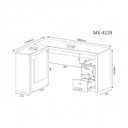 Ver imagem 3 de Conjunto 3 Peças com 1 Mesa para Escritório em L, Estante Livreiro e 2 Portas Marrom