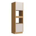 Ver imagem 4 de Torre Quente com Canto Arredondado 2 Portas 1 Gaveta Ripada Fecho Click 2 Nichos 2 Prateleiras 68cm