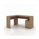 Ver imagem 5 de Conjunto 2 Peças com Mesa para Escritório em L e Armário Multiuso Baixo Marrom/Amendoa