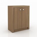 Ver imagem 4 de Conjunto 2 Peças com Mesa para Escritório em L e Armário Multiuso Baixo Marrom/Amendoa