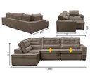 Ver imagem 2 de Sofá de Canto Retrátil e Reclinável com Molas 3,00x2,00 Esquerdo Marília Suede Rover & Beato