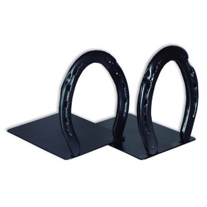 Kit 2 Aparador de Livros Suporte Decorativo Ferradura Preta