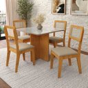 Ver imagem 2 de Kit Mesa de Jantar Classic 90 com 4 Cadeiras Bella em Boucle