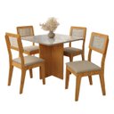 Ver imagem 1 de Kit Mesa de Jantar Classic 90 com 4 Cadeiras Bella em Boucle