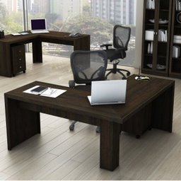 Kit 4 peças com 1 Escrivaninha em L, 2 Estantes e 1 Balcão Espresso Móveis - 11