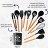 Kit Cozinha Utensilios Silicone Balde Colher Concha Espatula - 9