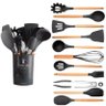 Kit Cozinha Utensilios Silicone Balde Colher Concha Espatula - 5