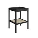 Ver imagem 1 de Mesa Lateral Quadrada C- Prateleira 43cm Palhinha Pé Madeira Oslo Artesano | Nero
