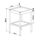 Ver imagem 3 de Mesa Lateral Quadrada C- Prateleira 43cm Palhinha Pé Madeira Oslo Artesano | Nero