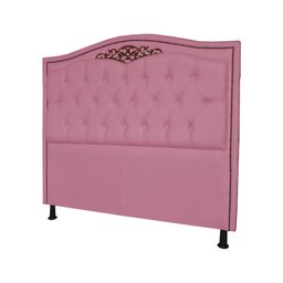 Cabeceira mais Calçadeira Casal King 195cm Para Cama Box Greta Suede Rosa - DS Estofados - 4