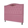 Cabeceira mais Calçadeira Casal King 195cm Para Cama Box Greta Suede Rosa - DS Estofados - 4