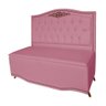 Cabeceira mais Calçadeira Casal King 195cm Para Cama Box Greta Suede Rosa - DS Estofados - 2