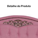 Ver imagem 5 de Cabeceira mais Calçadeira Casal King 195cm Para Cama Box Greta Suede Rosa - DS Estofados
