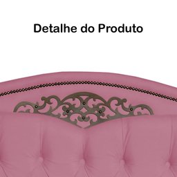 Cabeceira mais Calçadeira Casal King 195cm Para Cama Box Greta Suede Rosa - DS Estofados - 5