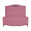 Ver imagem 1 de Cabeceira mais Calçadeira Casal King 195cm Para Cama Box Greta Suede Rosa - DS Estofados