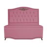 Cabeceira mais Calçadeira Casal King 195cm Para Cama Box Greta Suede Rosa - DS Estofados - 1