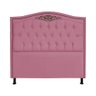 Cabeceira mais Calçadeira Casal King 195cm Para Cama Box Greta Suede Rosa - DS Estofados - 3