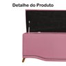 Cabeceira mais Calçadeira Casal King 195cm Para Cama Box Greta Suede Rosa - DS Estofados - 8