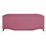 Cabeceira mais Calçadeira Casal King 195cm Para Cama Box Greta Suede Rosa - DS Estofados - 6