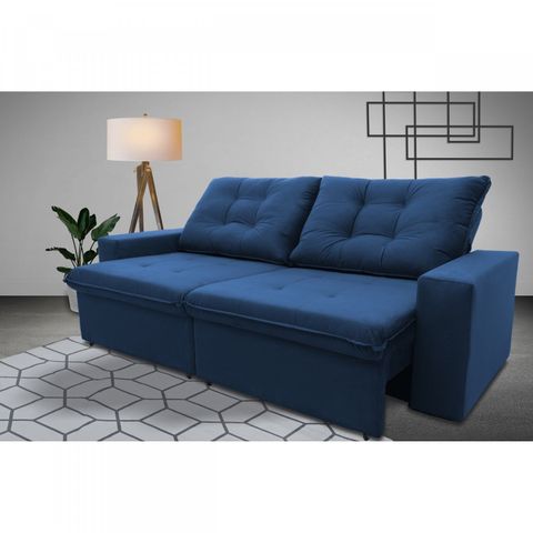 Sofá Retrátil Reclinável 3 Lugares 200cm Magnum Azul