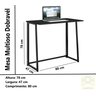 Mesa De Estudo Dobravél Para Notebook Preta - 5