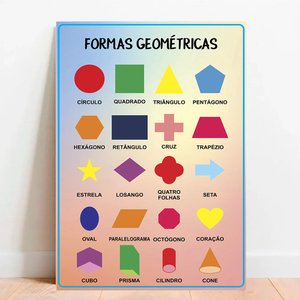 Placa Educacional Formas Geométricas - 40x60cm