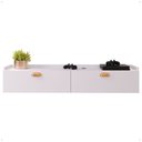 Ver imagem 4 de Rack Suspenso 1.20 Home Decor Tv 42" Bancada Flutuante 2 Porta Puxador Concha Sala Quarto Branco