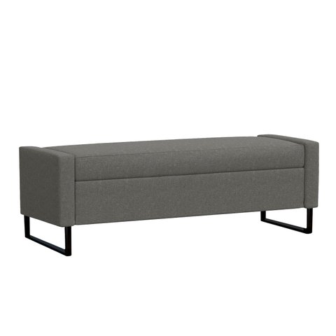 Recamier Bau Paris Base de Metal 1,20m Suede Cinza - Inova Decorações