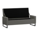 Ver imagem 2 de Recamier Bau Paris Base de Metal 1,20m Suede Cinza - Inova Decorações