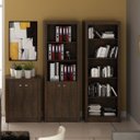 Ver imagem 1 de Kit 3 Armários para Escritório com Balcão, Armário e Estante Espresso Móveis