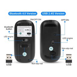 Mouse Bluetooth 10 Recarregáveis H Maston E-1300 Branco - 11