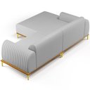 Ver imagem 7 de Sofá 4 Lugares com Chaise Esquerdo Sala de Estar Molino 255cm D02 Linho Cinza C-315 - Lyam Decor
