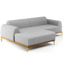 Ver imagem 1 de Sofá 4 Lugares com Chaise Esquerdo Sala de Estar Molino 255cm D02 Linho Cinza C-315 - Lyam Decor