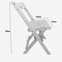 Ver imagem 2 de Jogo com 2 Cadeiras Dobrável em Madeira Maciça - Imbuia