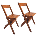 Ver imagem 1 de Jogo com 2 Cadeiras Dobrável em Madeira Maciça - Imbuia