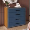 Cômoda Valência 4 Gavetas Freijó/azul - Politorno - 1