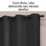 Cortina para Sala 2,40x1,60 m Unica Microfibra Preto - 3