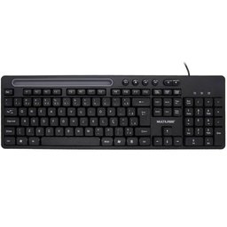 Teclado Multimidia Office Usb Preto com Apoio para Smartphone Tc262 - 1 Teclado Multimidia Office Usb Preto com Apoio para Smartphone Tc262 - 1