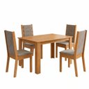 Ver imagem 2 de Conjunto Sala de Jantar Mesa Juliana 110cm Tampo MDP Canto Reto 4 Cadeiras Evelin