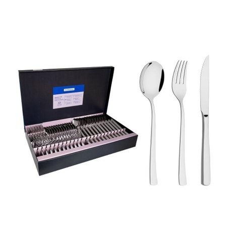 Faqueiro Tramontina Berlin Brilho em Aço Inox com Facas para Churrasco Forjada Acabamento Alto