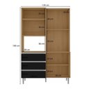 Ver imagem 4 de Armário para Cozinha Kit Livia 120 Cm Amendoa com Preto - Ajl