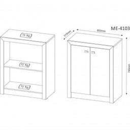 Kit 2 Peças com Escrivaninha ME 4128 120cm e Balcão 2 Portas - 3