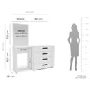 Ver imagem 3 de Cômoda Penteadeira Lisboa 4 Gavetas com Espelho 149x160cm Branco 250800