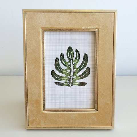 Porta Retrato de Veludo Dourado 10 x 15