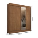 Ver imagem 4 de Guarda-roupa Casal Portugal 2 Portas de Correr com Espelho 3 Gavetas Cinamomo - Panorama Móveis