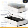 Cama Box Baú Solteiro com Colchão de Espuma D45 Strong One Face Branco - 5