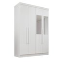 Ver imagem 1 de Guarda Roupa 4 Portas 2 Gavetas Mdp com Espelho Branco