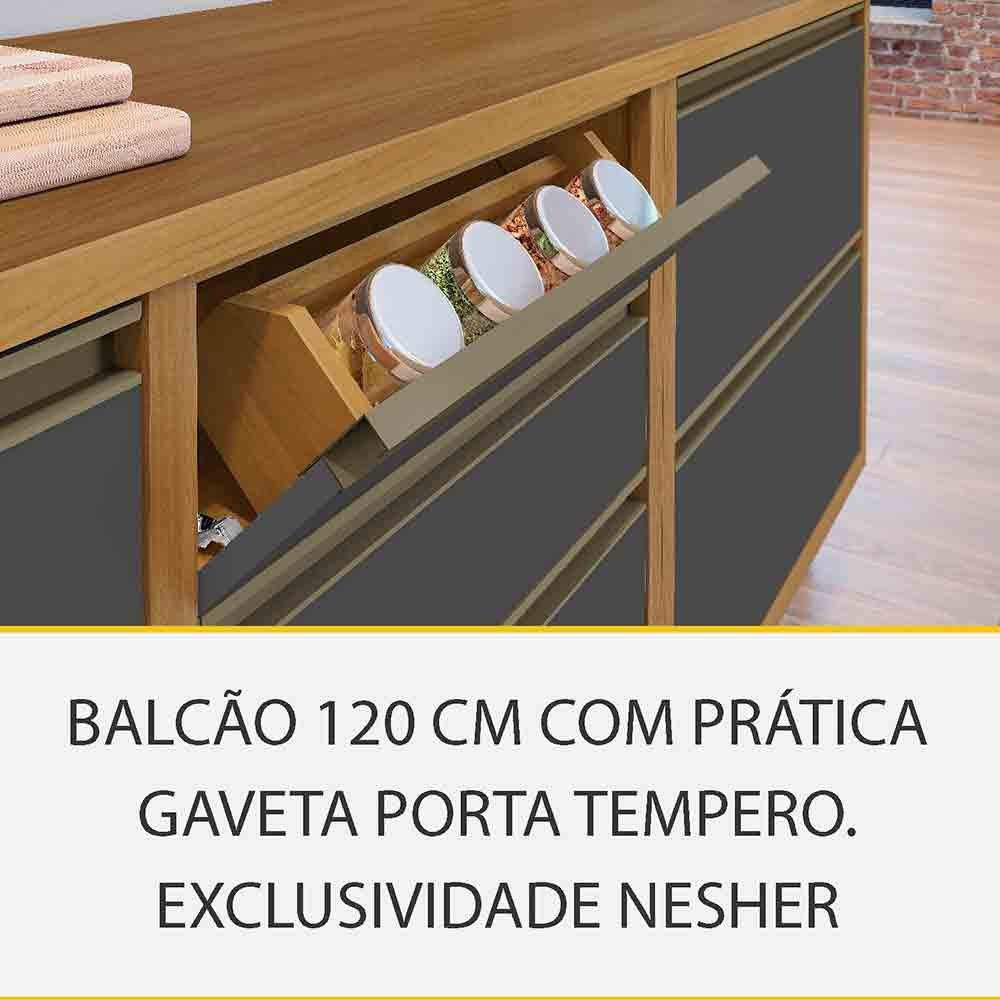 Cozinha 06 Pçs Ripado Nesher Baronesa Gourmet 100% Mdf - 5