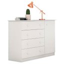 Ver imagem 1 de Cômoda Sapateira Infantil Old Clean 100% MDF Branco 4 Gavetas